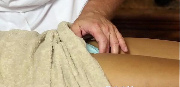  Oriental babe tugging dick during massage